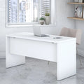 Contemporary Freestanding Credenza Desk with Durable Laminate Work Surface