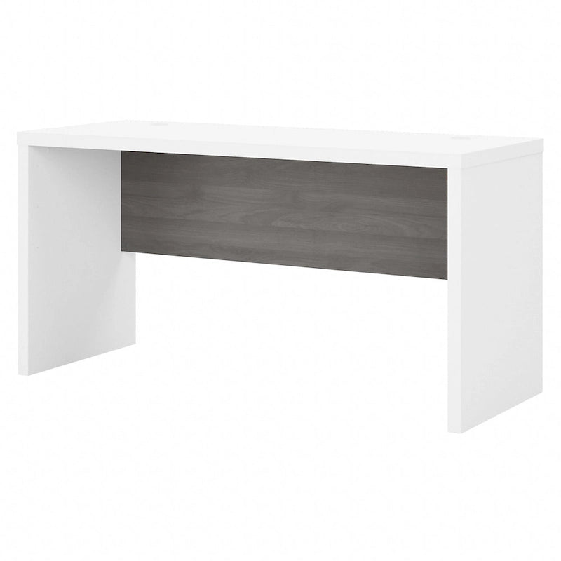 Contemporary Freestanding Credenza Desk with Durable Laminate Work Surface