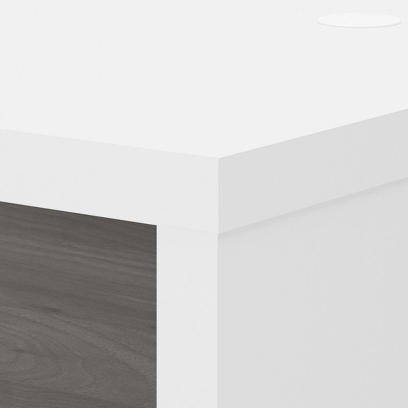 Contemporary Freestanding Credenza Desk with Durable Laminate Work Surface