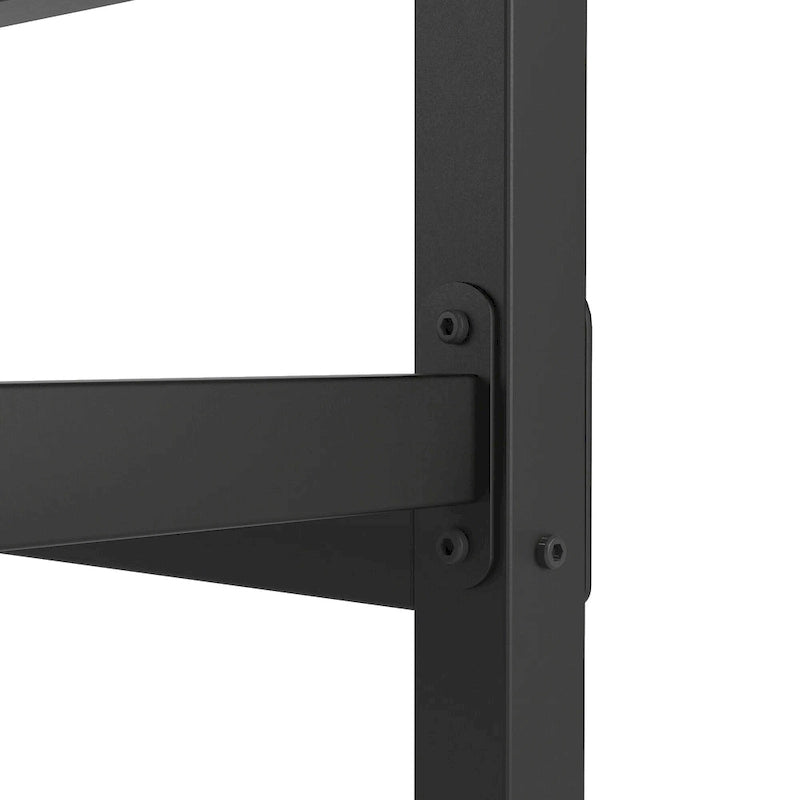 Black Metal Queen Platform Bed Frame with Headboard and Footboard