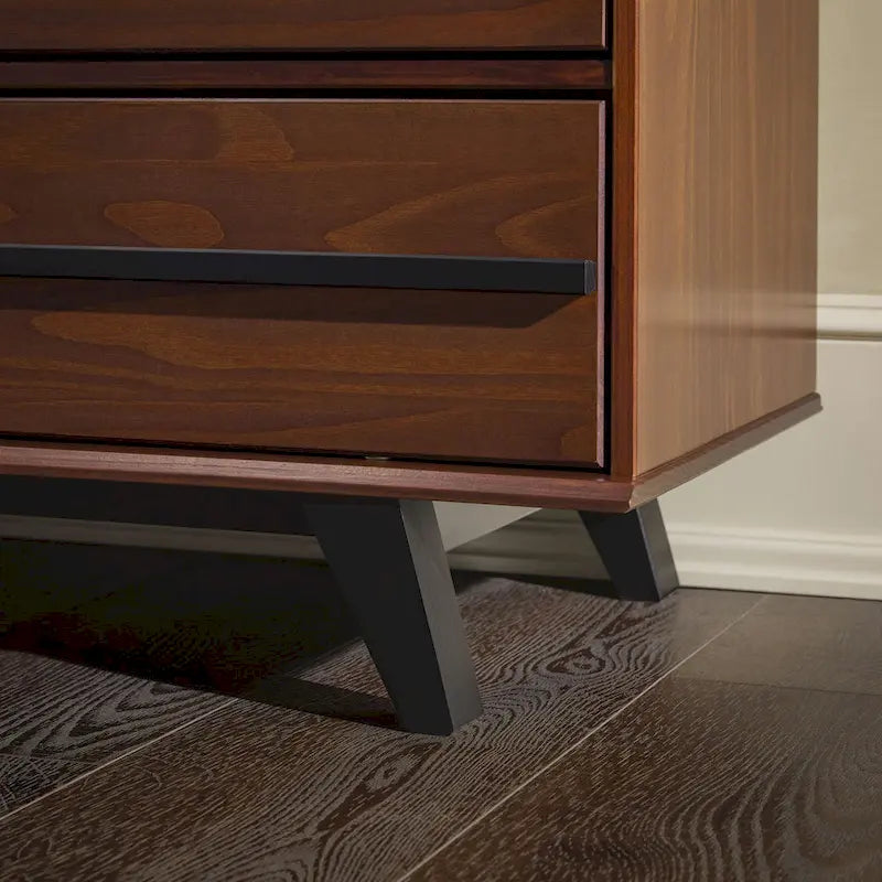 Contemporary Solid Pine Six Drawer Dresser with Detailed Drawer Fronts