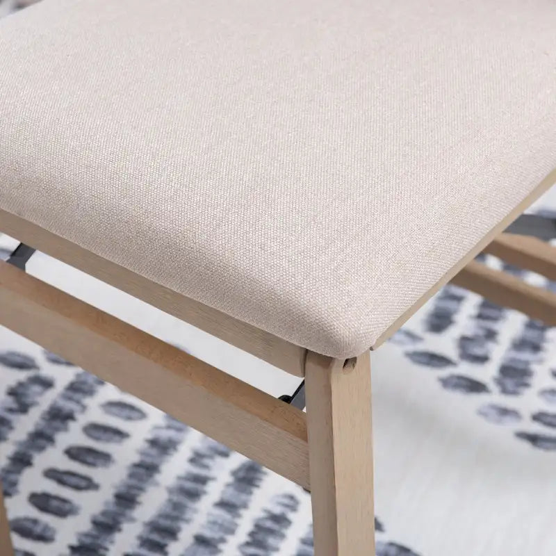 Grey Wash X-Back Folding Dining Side Chair with Padded Seat