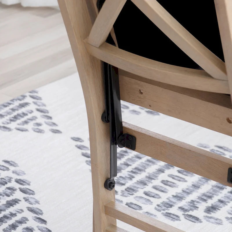 Grey Wash X-Back Folding Dining Side Chair with Padded Seat