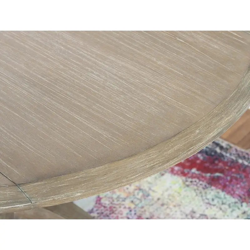 Rustic Wood Drop Leaf Pedestal Dining Table for Small Spaces