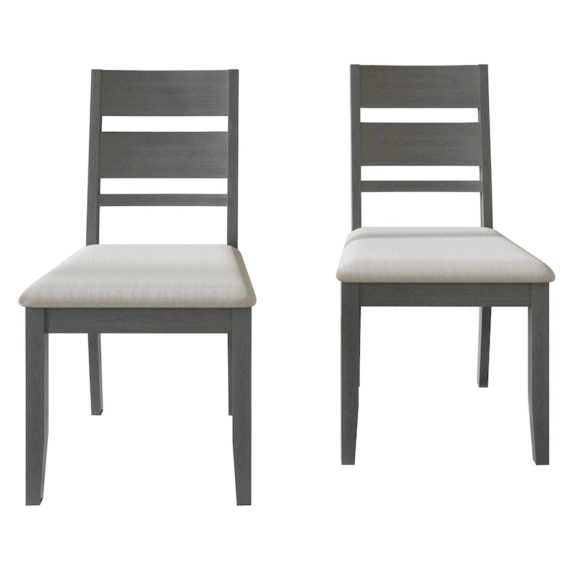 Wooden Dining Chair with Upholstered Seat and Horizontal Splat Back