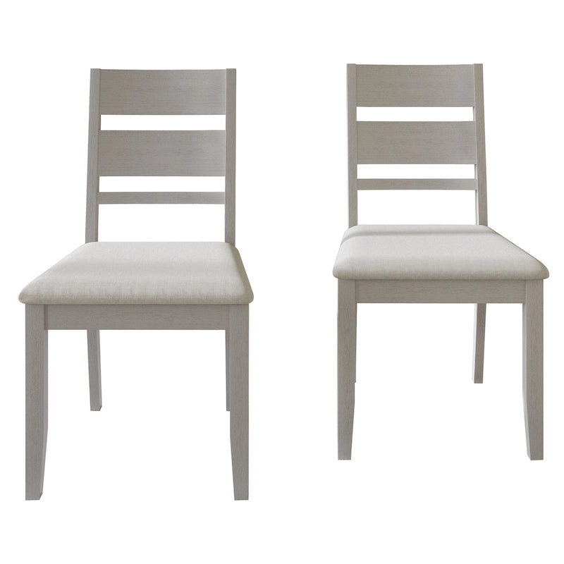 Wooden Dining Chair with Upholstered Seat and Horizontal Splat Back