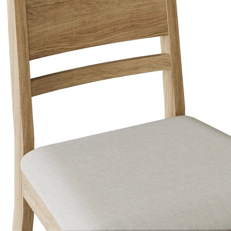 Wooden Dining Chair with Upholstered Seat and Horizontal Splat Back