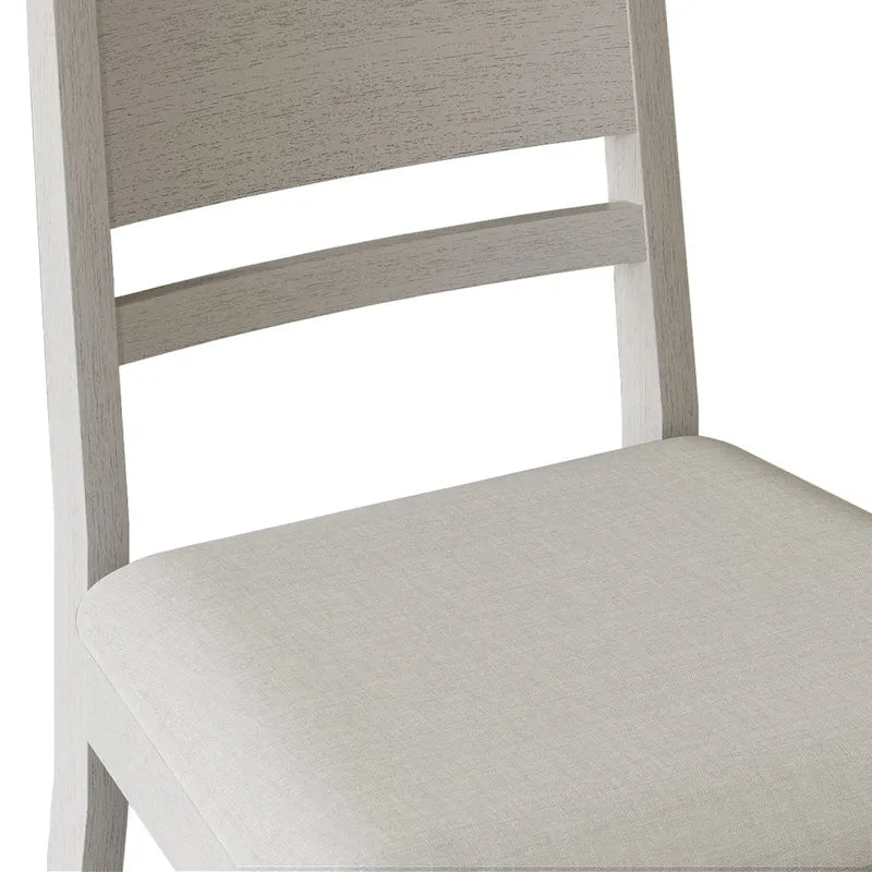 Wooden Dining Chair with Upholstered Seat and Horizontal Splat Back