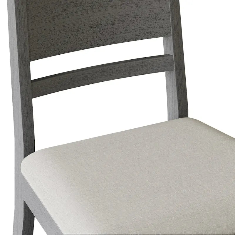 Wooden Dining Chair with Upholstered Seat and Horizontal Splat Back