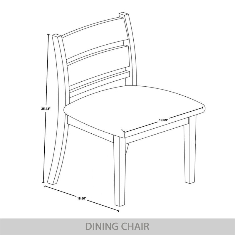 Wooden Dining Chair with Upholstered Seat and Horizontal Splat Back
