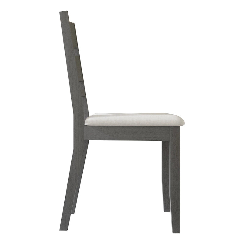 Wooden Dining Chair with Upholstered Seat and Horizontal Splat Back