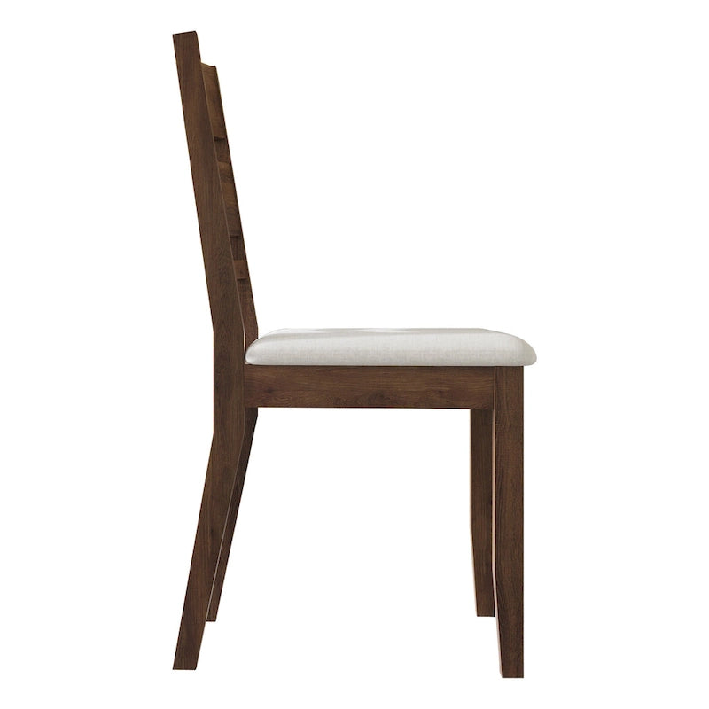 Wooden Dining Chair with Upholstered Seat and Horizontal Splat Back