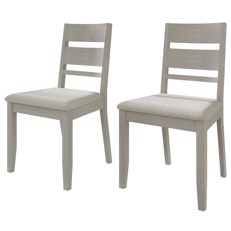 Wooden Dining Chair with Upholstered Seat and Horizontal Splat Back
