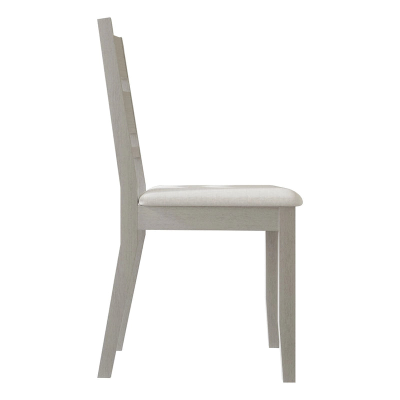 Wooden Dining Chair with Upholstered Seat and Horizontal Splat Back