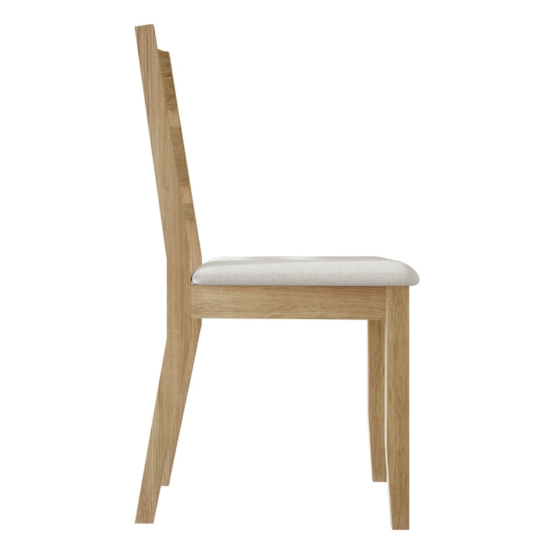 Wooden Dining Chair with Upholstered Seat and Horizontal Splat Back