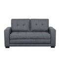 Tufted Fabric Convertible Sleeper Loveseat with Wood Frame and Foam Cushions