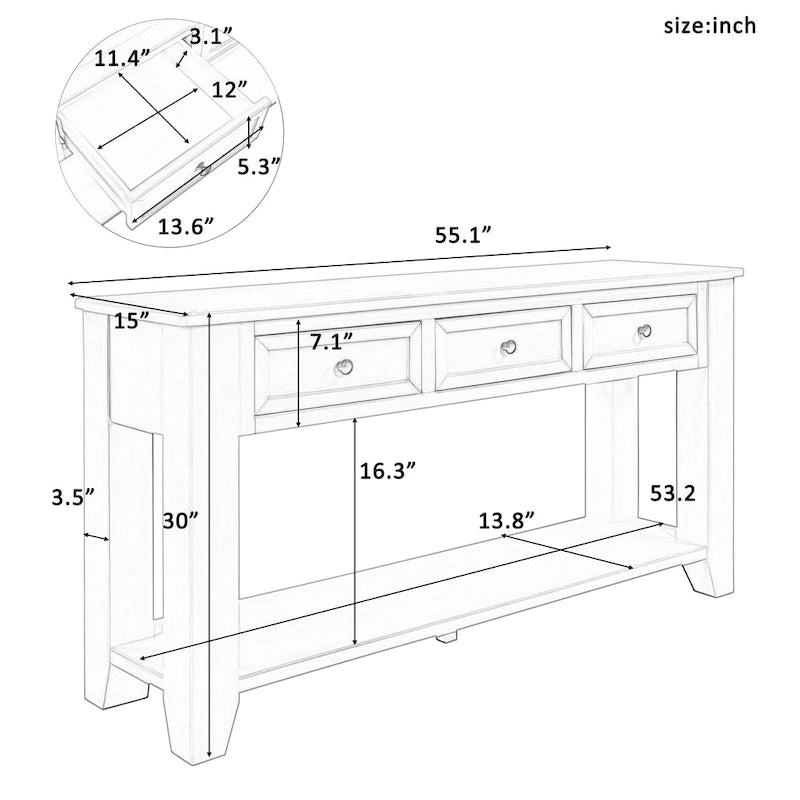 Accent Storage Cabinet Sideboard Wooden Cabinet with Metal Handles for Hallway, Entryway, Living Room, Bedroom