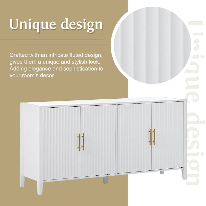 Accent Storage Cabinet Sideboard Wooden Cabinet with Metal Handles for Hallway, Entryway, Living Room, Bedroom