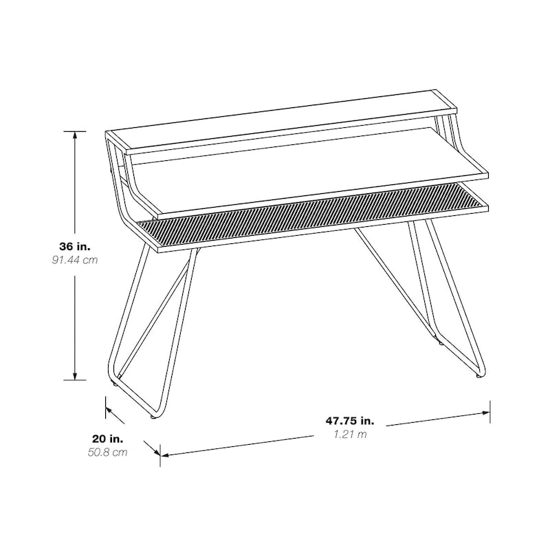 Leveled LED Gaming Desk with Monitor Shelf and USB Hub