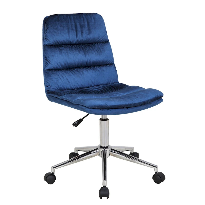 Low Back Ribbed Fabric Swivel Office Chair with Padded Seat