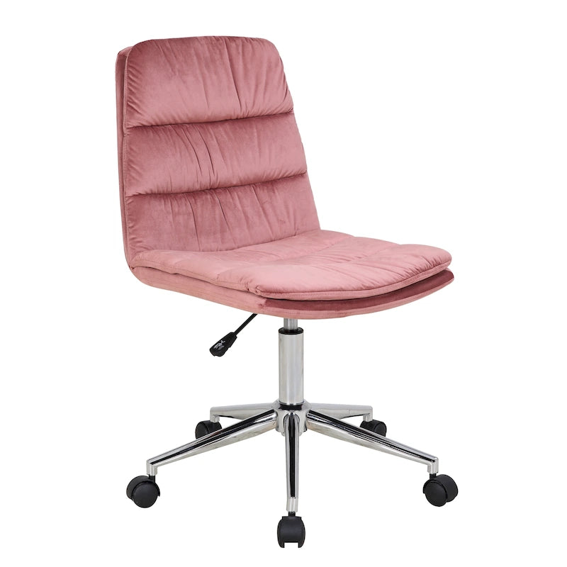 Low Back Ribbed Fabric Swivel Office Chair with Padded Seat