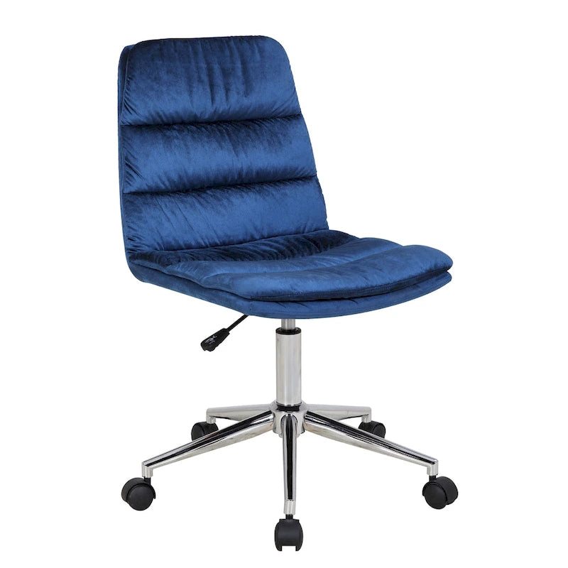 Low Back Ribbed Fabric Swivel Office Chair with Padded Seat