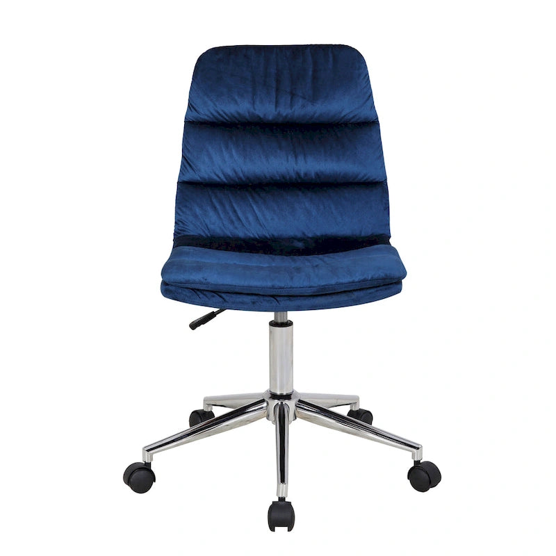 Low Back Ribbed Fabric Swivel Office Chair with Padded Seat