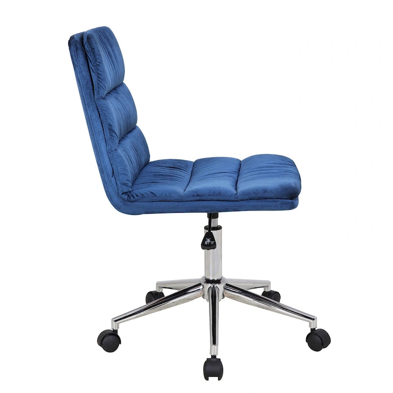Low Back Ribbed Fabric Swivel Office Chair with Padded Seat