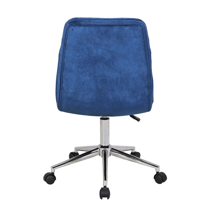 Low Back Ribbed Fabric Swivel Office Chair with Padded Seat