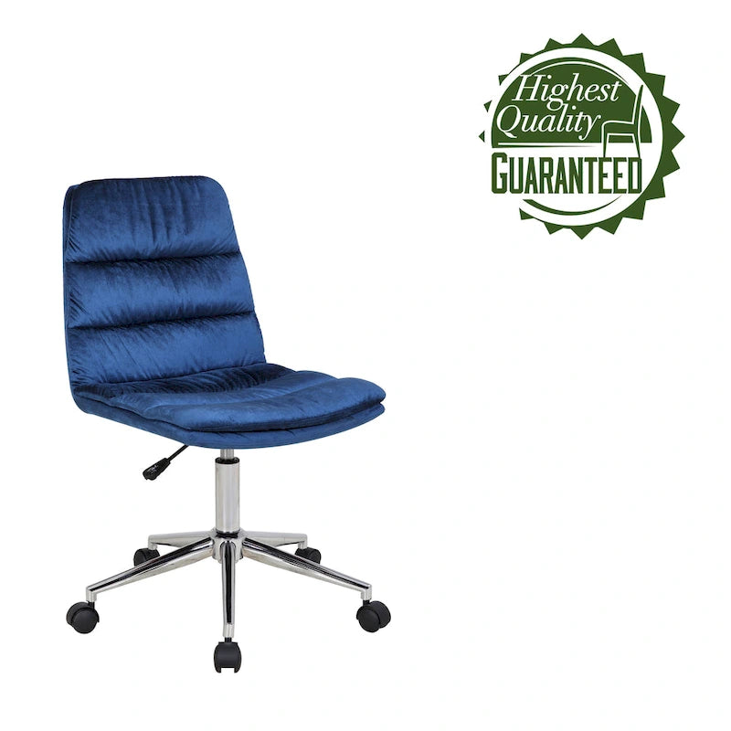 Low Back Ribbed Fabric Swivel Office Chair with Padded Seat