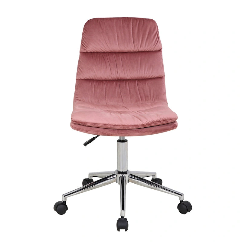 Low Back Ribbed Fabric Swivel Office Chair with Padded Seat