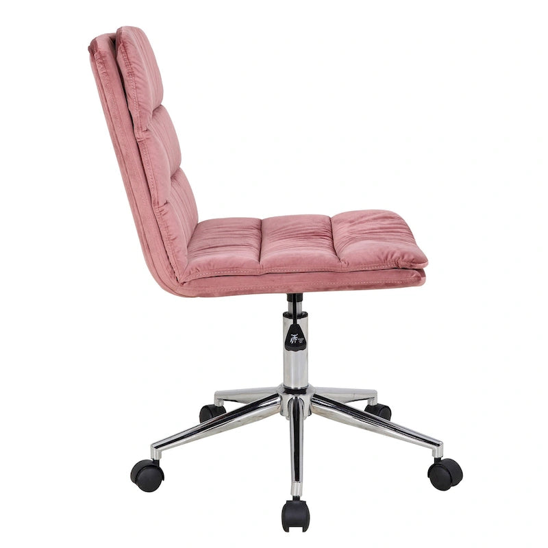 Low Back Ribbed Fabric Swivel Office Chair with Padded Seat