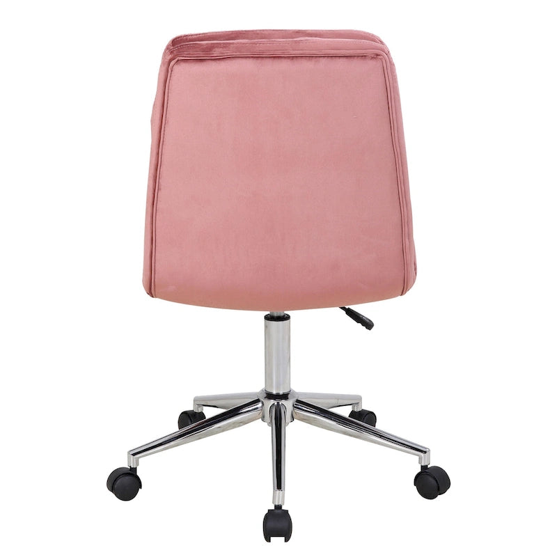 Low Back Ribbed Fabric Swivel Office Chair with Padded Seat