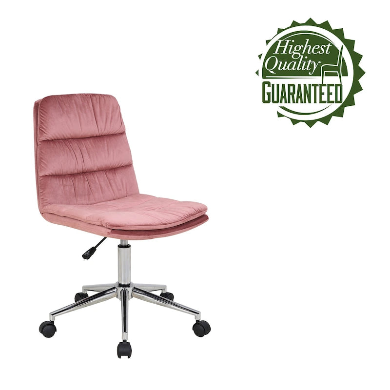 Low Back Ribbed Fabric Swivel Office Chair with Padded Seat