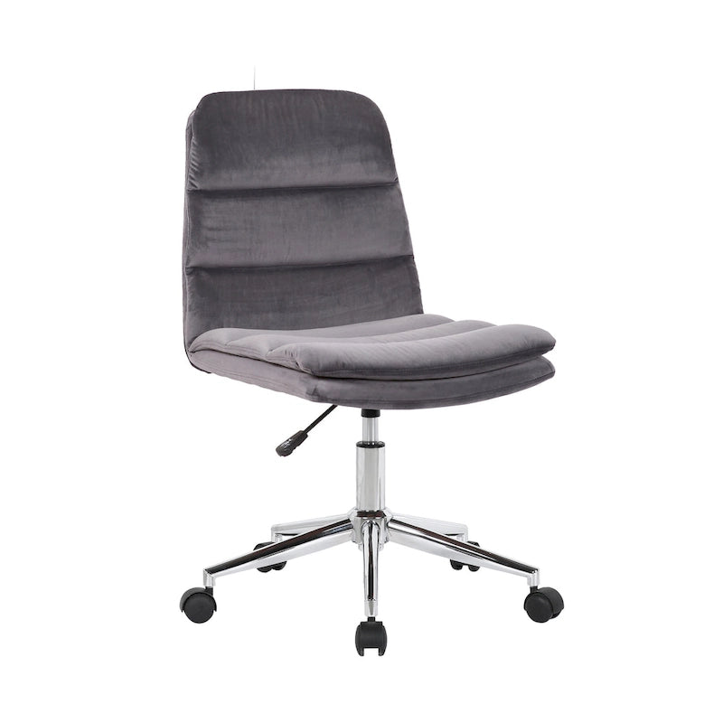 Low Back Ribbed Fabric Swivel Office Chair with Padded Seat