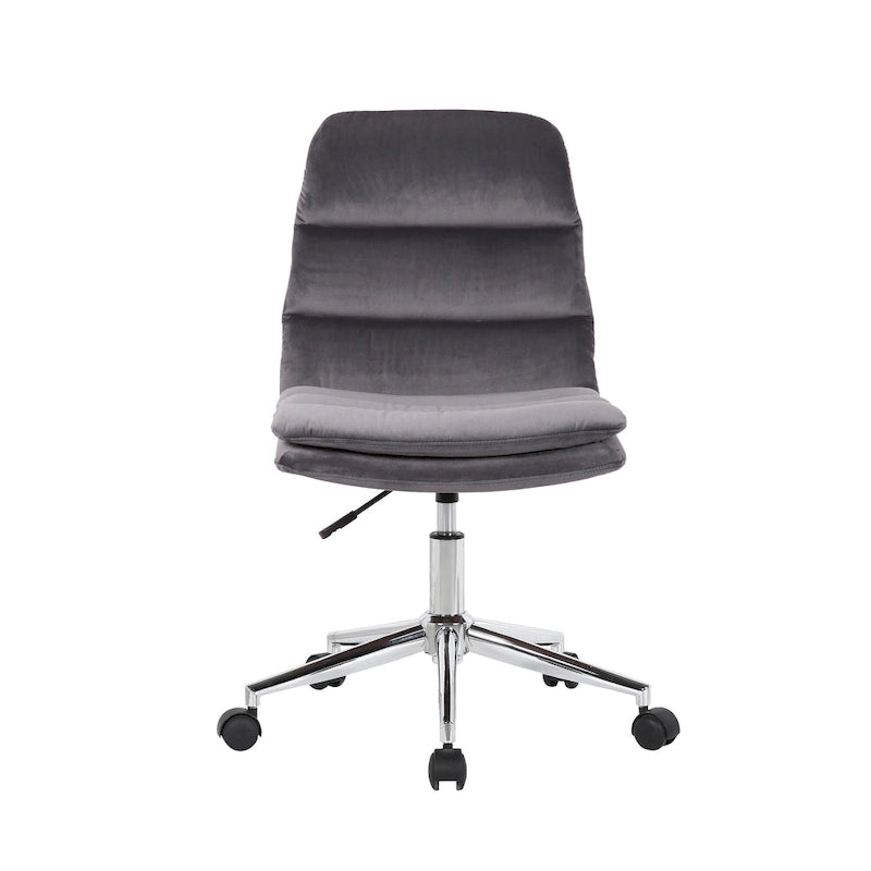 Low Back Ribbed Fabric Swivel Office Chair with Padded Seat