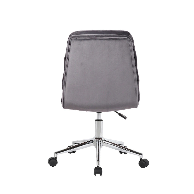 Low Back Ribbed Fabric Swivel Office Chair with Padded Seat