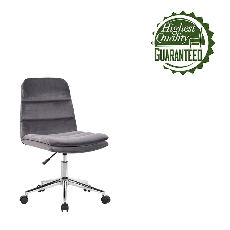 Low Back Ribbed Fabric Swivel Office Chair with Padded Seat
