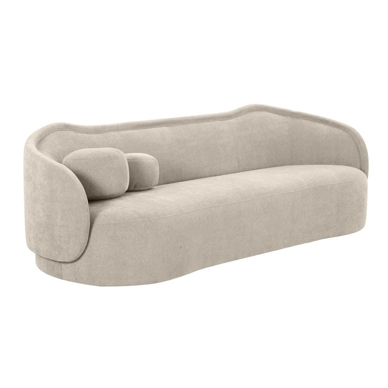 Textured Velvet Sofa with Sloped Silhouette for Living Rooms