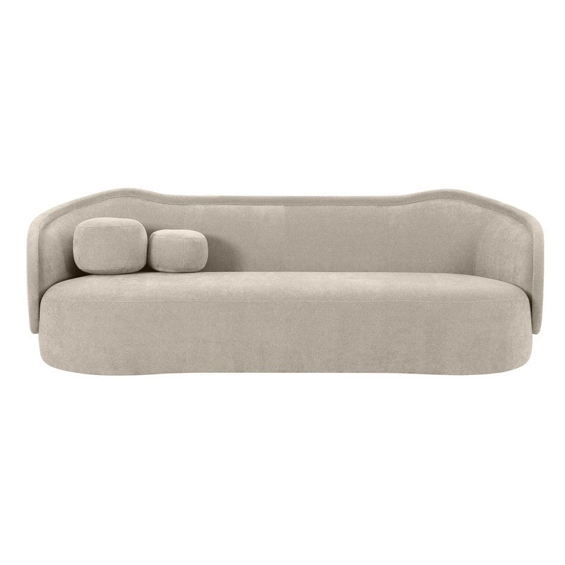 Textured Velvet Sofa with Sloped Silhouette for Living Rooms