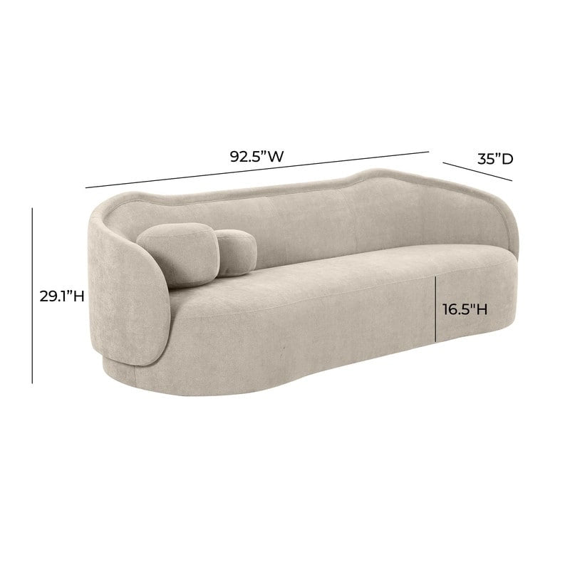 Textured Velvet Sofa with Sloped Silhouette for Living Rooms