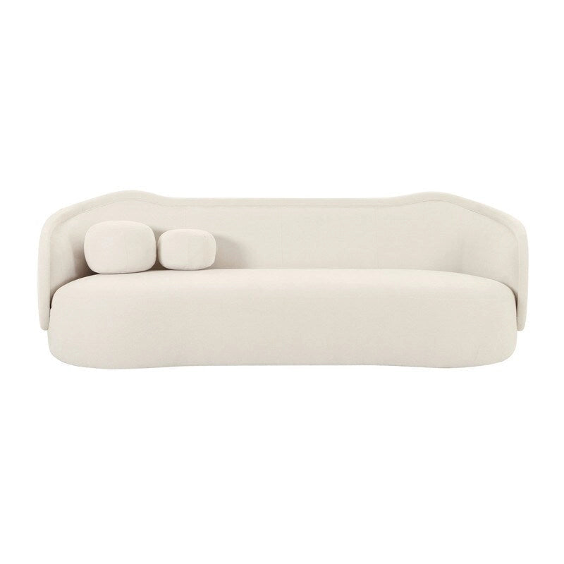 Textured Velvet Sofa with Sloped Silhouette for Living Rooms