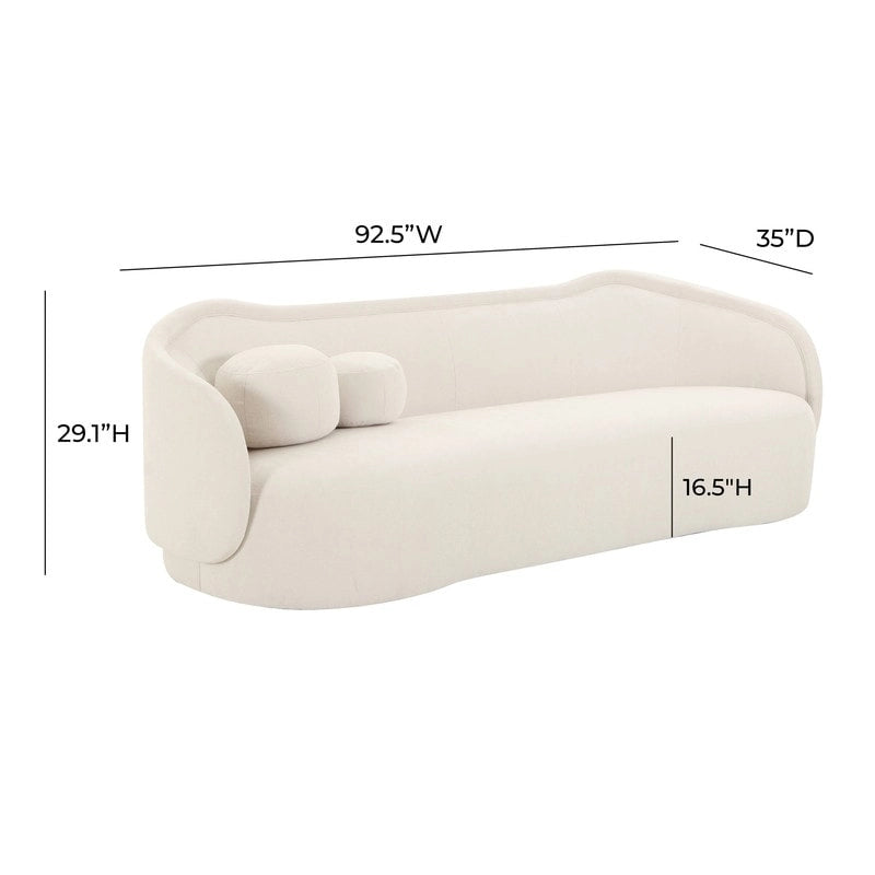 Textured Velvet Sofa with Sloped Silhouette for Living Rooms