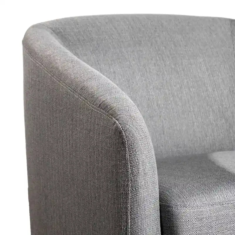 Barrel Accent Chair with 360 Swivel Vinyl Wrapped Base