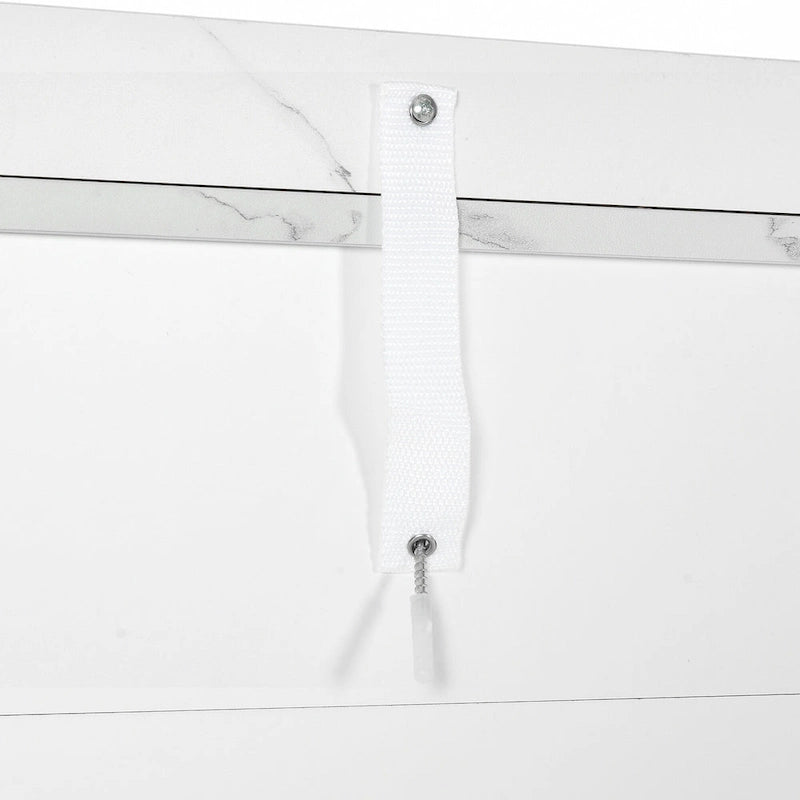 White Marble Look Over Toilet Storage Organizer with Drawers and Shelves