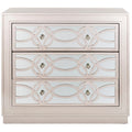Mirrored Three Drawer Storage Chest with Decorative Patterned Front