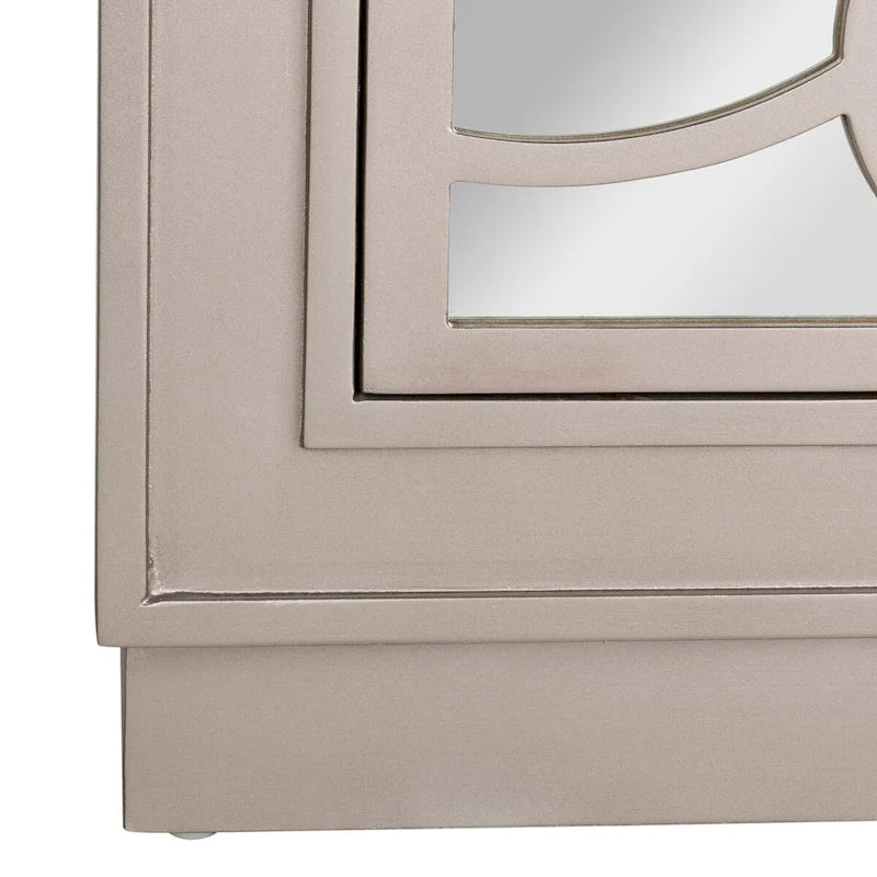 Mirrored Three Drawer Storage Chest with Decorative Patterned Front