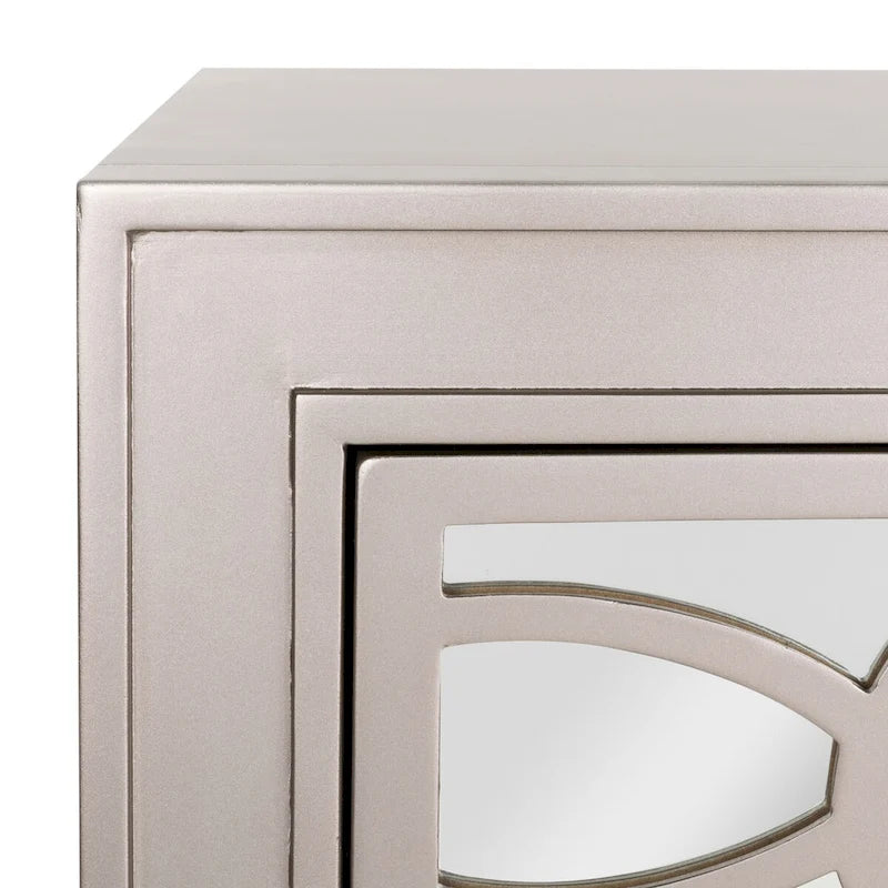 Mirrored Three Drawer Storage Chest with Decorative Patterned Front