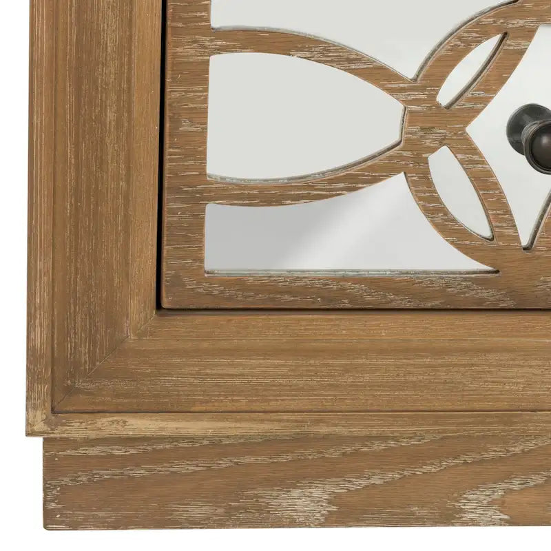 Mirrored Three Drawer Storage Chest with Decorative Patterned Front
