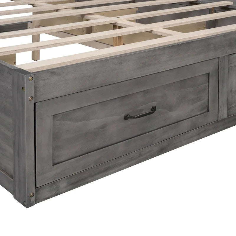 Queen Size Platform Bed with 6 Storage Drawers